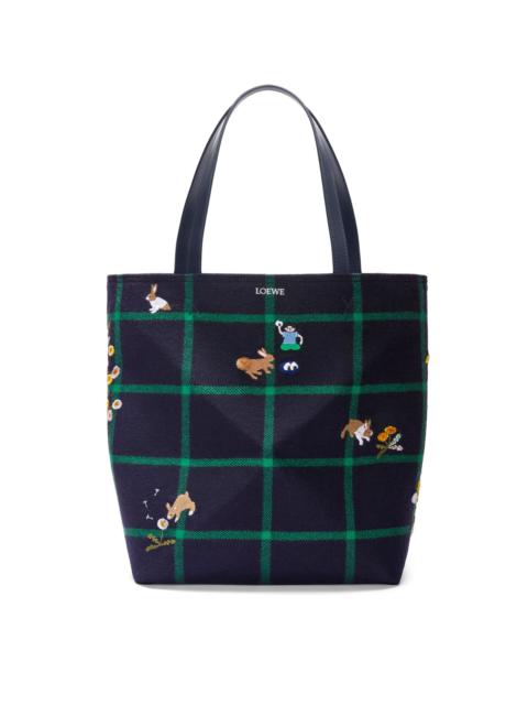 Loewe Bunny XL Puzzle Fold tote in embroidered canvas