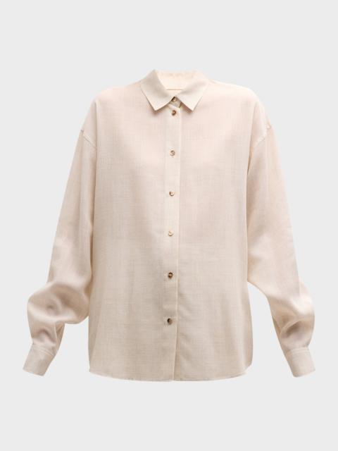 LE17SEPTEMBRE Button-Front Belted Linen Shirt