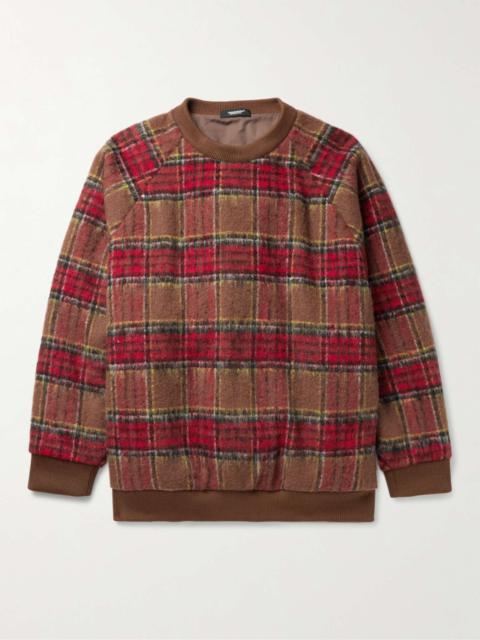 Oversized Checked Brushed Wool-Blend Sweatshirt
