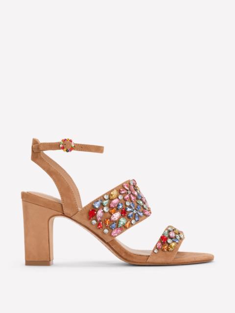 BODEN Embellished Block Heel Sandal-Tan Embellished