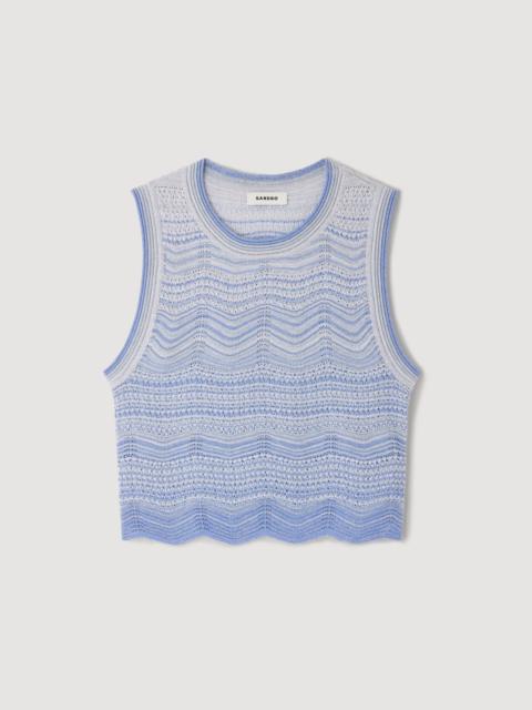 Sandro DECORATIVE KNIT CROP TOP