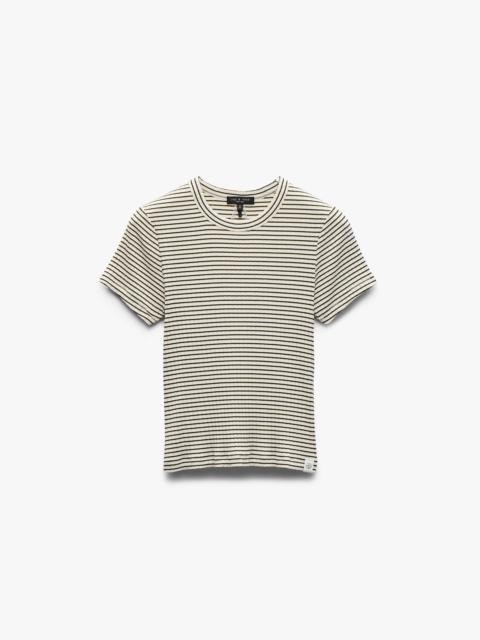rag & bone Luca Striped Ribbed Baby Tee