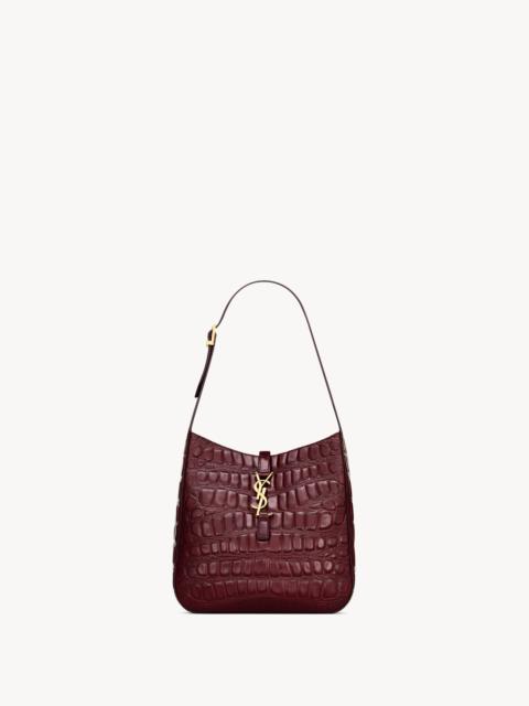 SAINT LAURENT LE 5 À 7 SUPPLE SMALL IN CROCODILE-EMBOSSED LEATHER