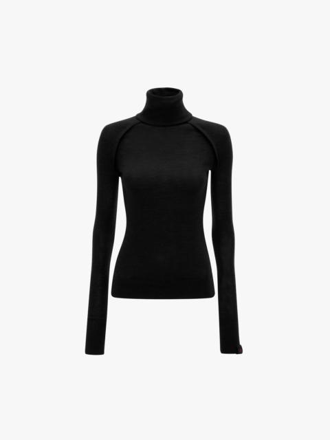 Victoria Beckham High Neck Top In Black