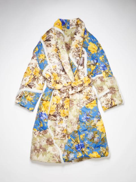 Acne Studios Patch flower print padded coat - Beige