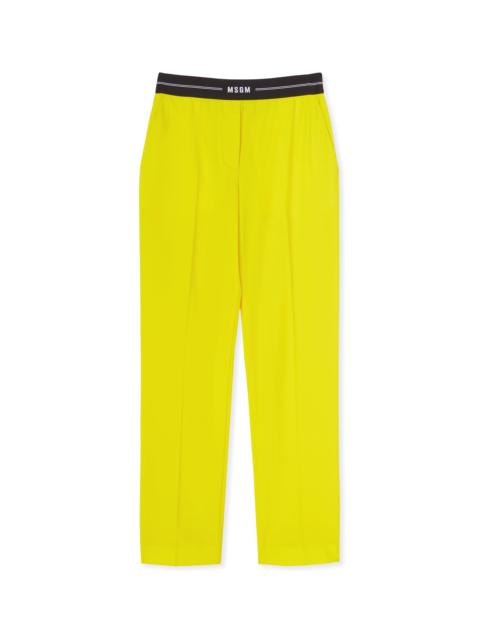 Slim-fit pants with logoed elastic waistband