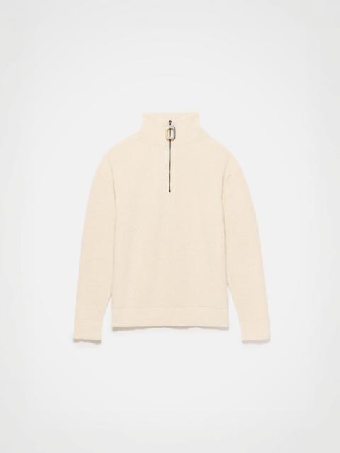 JW Anderson MENS HALF ZIP JUMPER IN IVORY