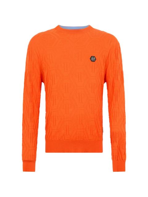 PHILIPP PLEIN jacquard round-neck monogram knitwear