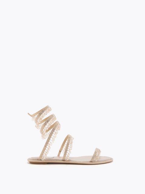 RENE CAOVILLA CHANDELIER GOLD FLAT SANDAL 10