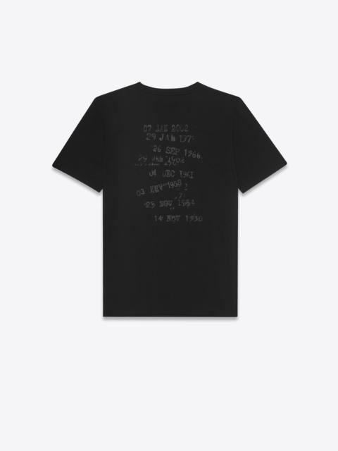 SAINT LAURENT "archive dates" t-shirt