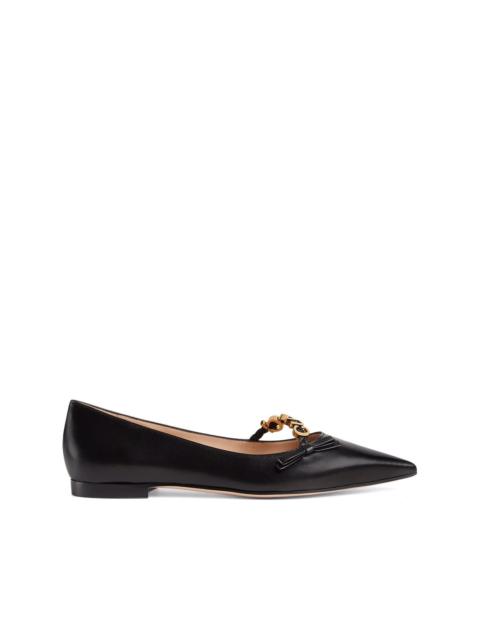 GUCCI logo-plaque ballerina shoes