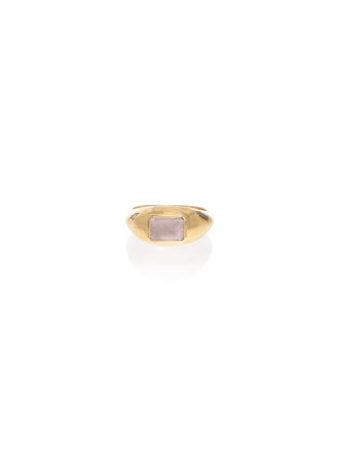 GABRIELA HEARST Small Ring in 18k Gold & Rose Quartz Stone