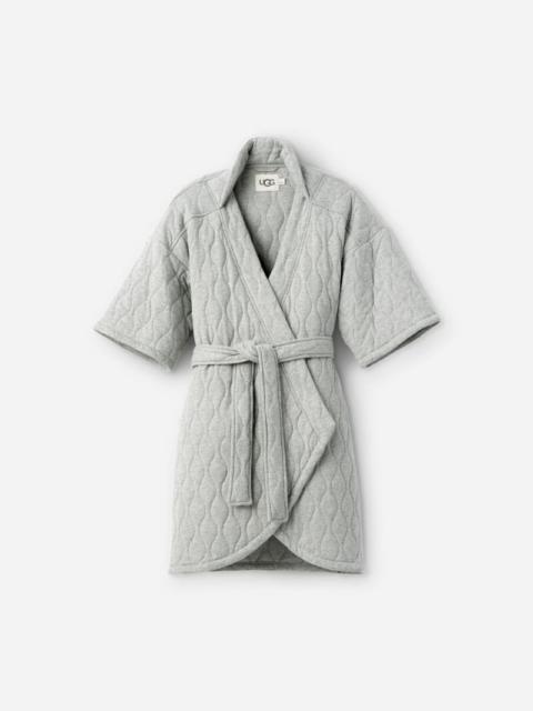 UGG ® Women's Zellwood Quilted Wrap Cotton Robes in Grey Heather
