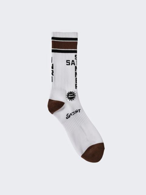 SAINT M×××××× Saint And Sinner Socks White And Brown