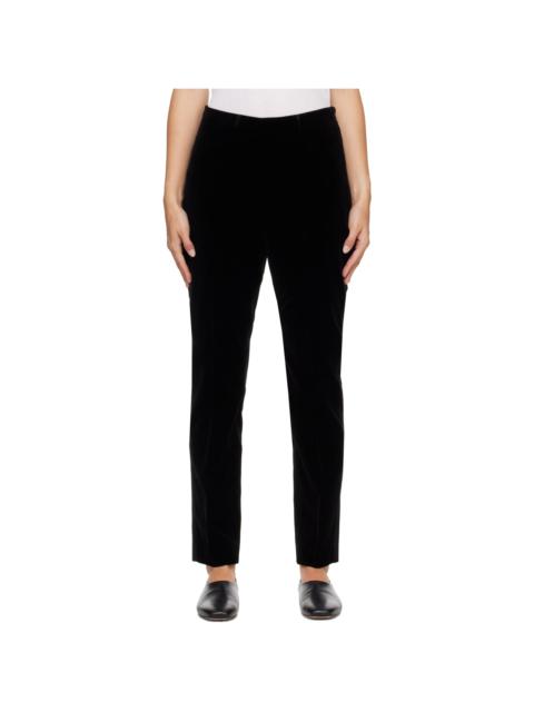 RÓHE Black Cigarette Leg Velvet Trousers
