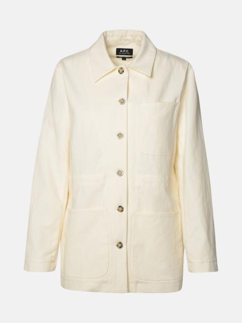 WHITE COTTON BLEND JACKET