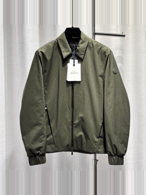 Moncler Moncler Olive Arm Logo Zip-Up Polyester Down Jacket