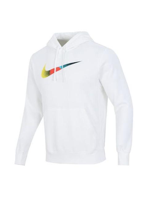 Nike Men's Nike Nsw Bb Po Hdy Swsh Brnd Riff Contrasting Colors Logo Sports Pullover White DM2395-100
