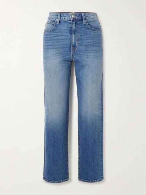 London Crop high-rise straight-leg jeans Light denim