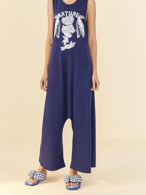 FARM RIO Navy Blue Nature Organic Cotton Jumpsuit