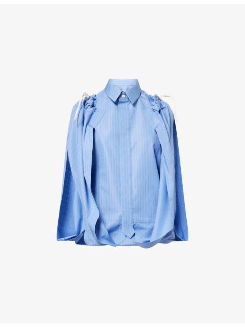 sacai Pinstripe Sleeveless Cotton-Blend Shirt