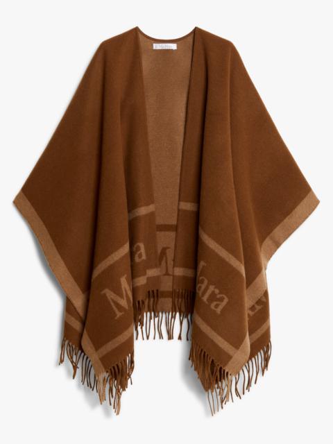 Max Mara HILDE Jacquard logo-decorated wool poncho