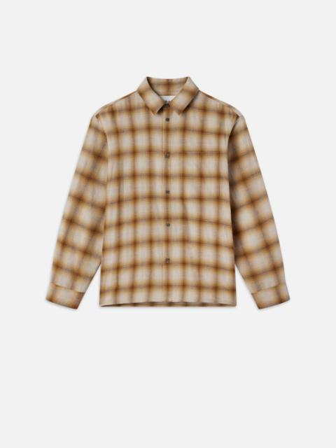 FRAME Light Weight Plaid Shirt in Tan Plaid