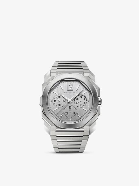 BVLGARI Octo Finissimo chronograph GMT stainless-steel watch