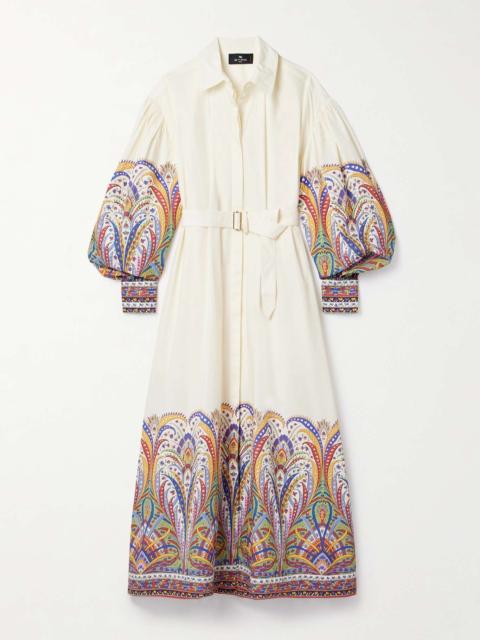 Etro Belted paisley-print cotton-poplin midi shirt dress