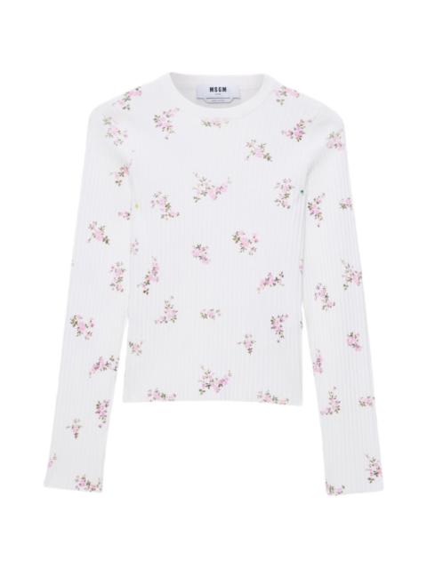 MSGM floral print knitted top