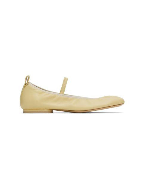 Lemaire Yellow Square Flat Ballerina Flats