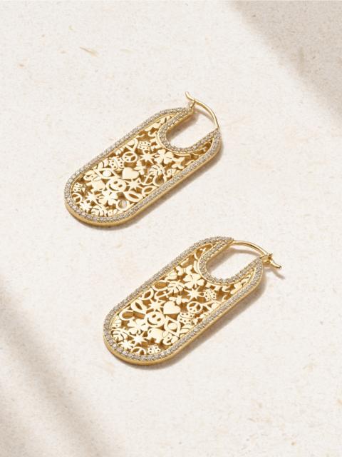 SYDNEY EVAN Icon Wallpaper 14-karat Gold Diamond Earrings
