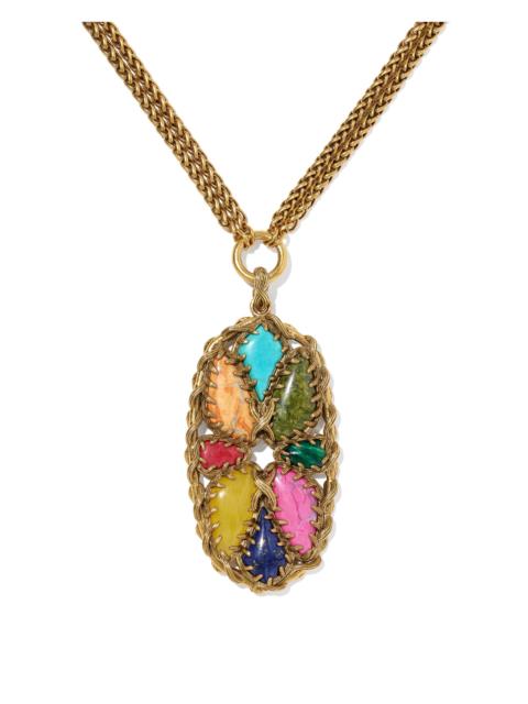 KENDRA SCOTT Dolly Parton x Kendra Scott Patchwork Vintage Gold Long Pendant Necklace