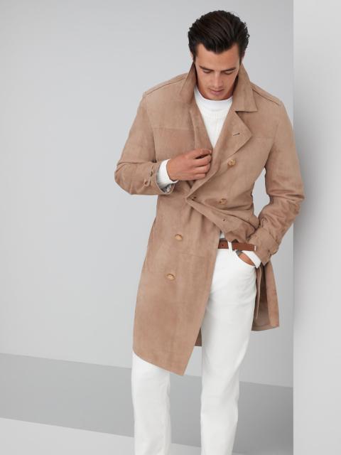 Brunello Cucinelli Suede trench coat