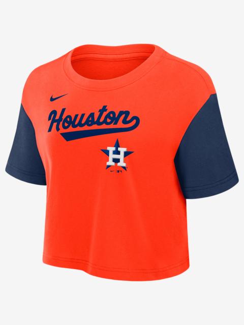Nike Houston Astros Script Women's Nike Dri-FIT MLB Cropped T-Shirt