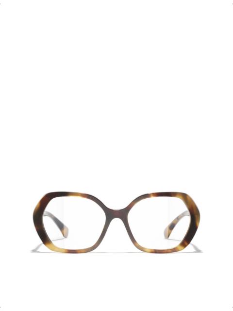CHANEL CH3496 Square-Frame Tortoiseshell Acetate Optical Glasses