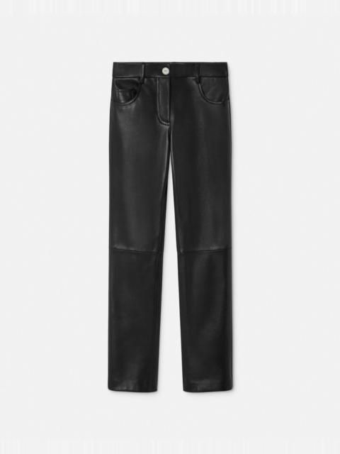 Plongé Leather Crop Straight-Fit Pants