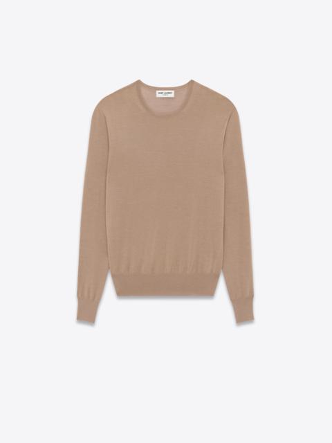 crewneck sweater in cashmere, wool and silk