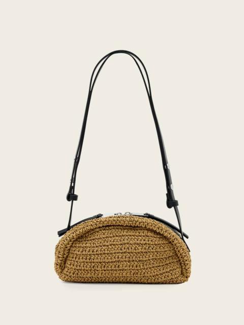 ALLSAINTS ROSALIE ARC RAFFIA CROSSBODY BAG