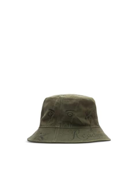 Readymade sketch-print bucket hat