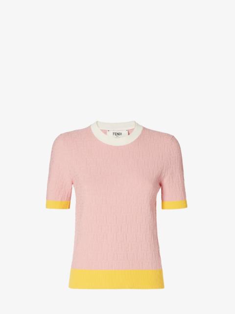 FENDI Sweater Light pink cotton and silk sweater