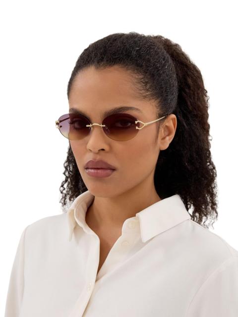 Cartier Women's C Decor 55MM Oval Sunglasses - Gold Violet