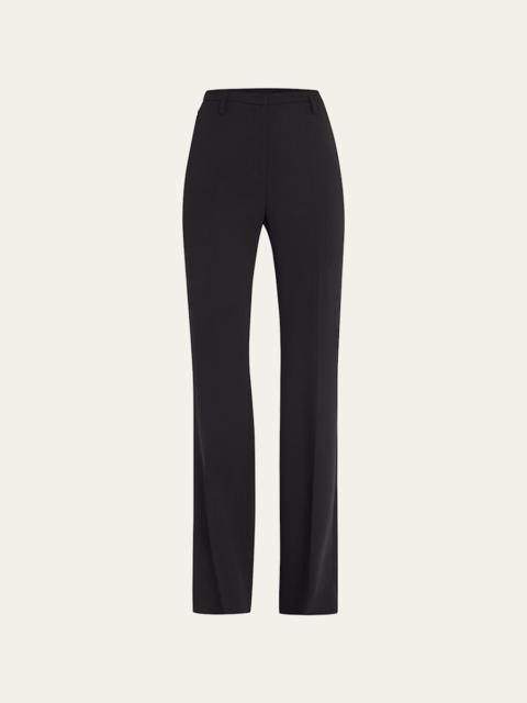 AKRIS Farrah Boot-Cut Mid-Rise Wool Pants