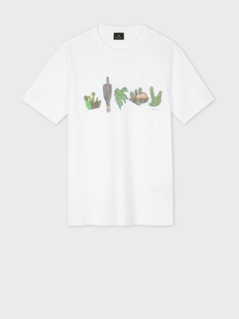 Paul Smith White 'Cactus' Print T-Shirt