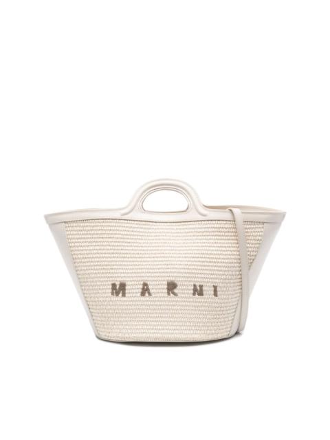 Marni logo-embroidered interwoven tote bag