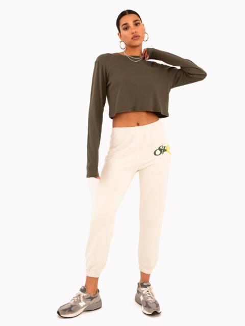 SPRWMN OFF WHITE RASTA SCRIPT COTTON LOGO SWEATPANTS