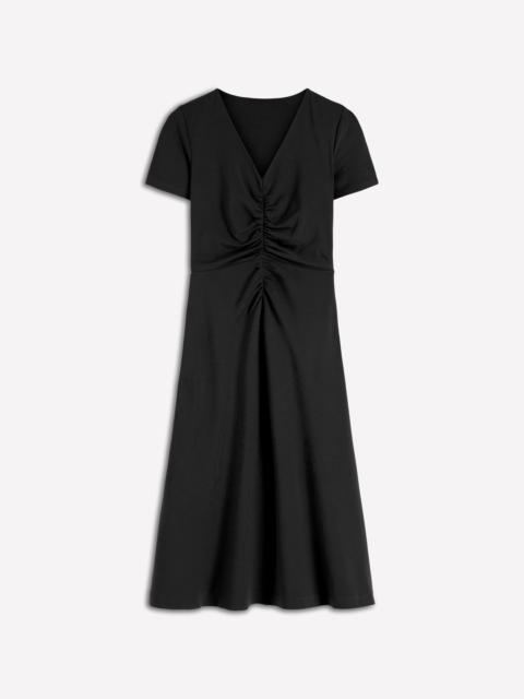 BODEN Una Ruched Front Ponte Dress-Black