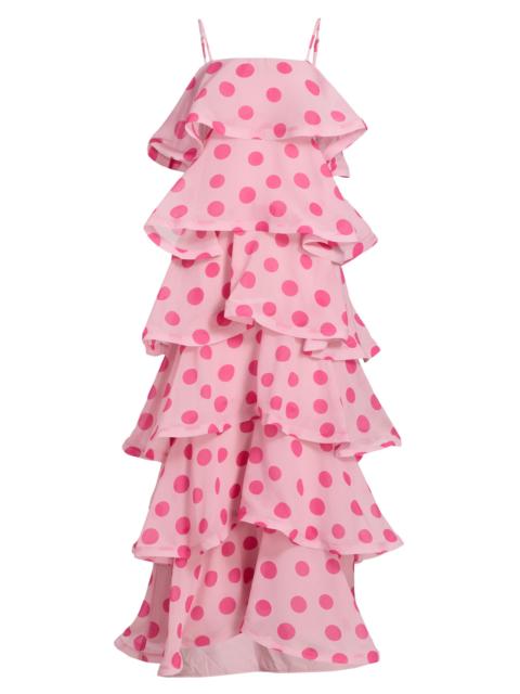 ELLIATT Women's Sola Polka-Dot Tiered Georgette Maxi Dress - Pink