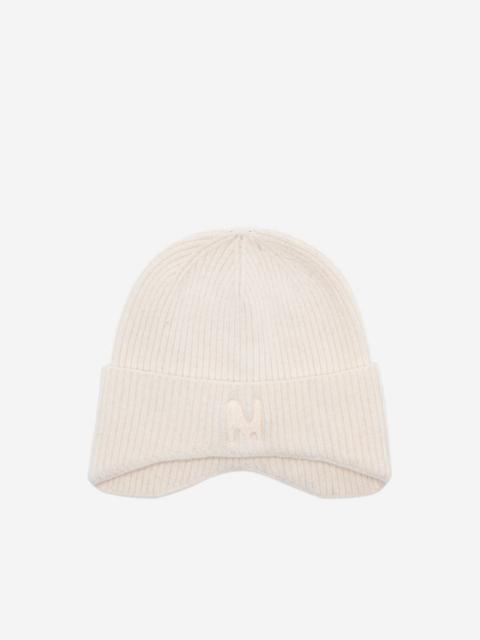 MSGM Ribbed beanie hat with embroidered logo