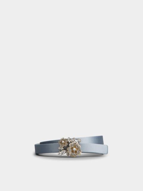 RV Bouquet Strass Pearl Buckle Belt in Satin